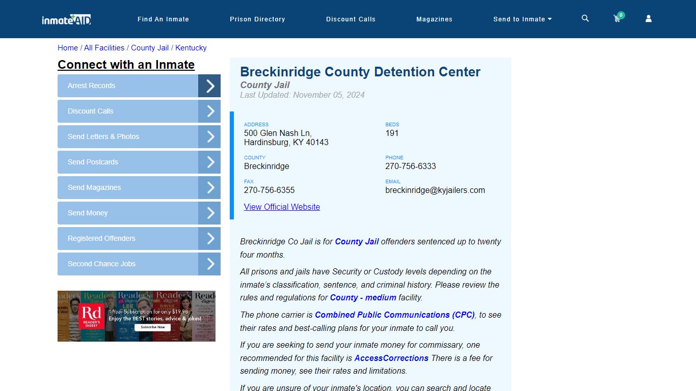 Breckinridge County Detention Center - Inmate Locator